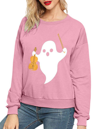 Print O-Ausschnitt Langarm Casual Sweatshirts