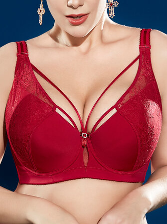 Plus size j cup einstellbar rote dessous BH