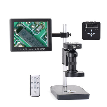 HAYEAR 34mpMP Industrial Microscope Camera Kit HDMI USB 100X C-mount Zoom Lens 60 LED Light with 8" HD LCD Screen For Mobile PCB Repair