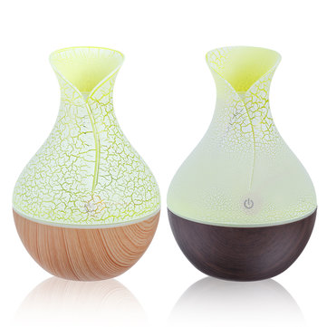 130ml LED USB Mini Vase Ultrasonic Air Humidifier Low Noise Aromatherapy Diffuser Mist Maker with 7 Colors Light