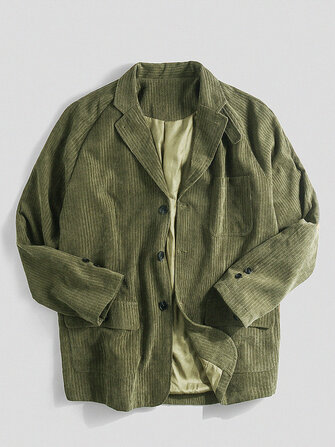 رجل خمر الصدر جيب سروال قصير دافئ كم طويل سترات