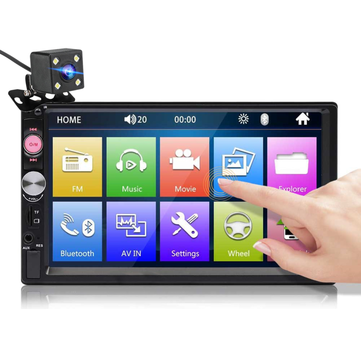 7in Double 2 Din Car Stereo Radio FM//MP5 Player Bluetooth HD 1080P Touch Screen