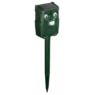 KCASA 4-Modes Solar Powered Ultrasonic Pest Animal Repeller Rechargeable Cat Pest Fox Bird Sensor Outdoor Repellent