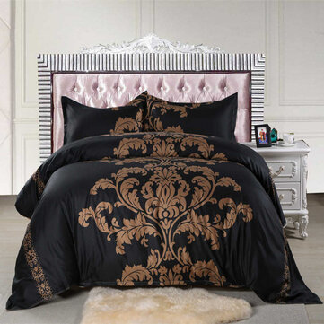 3 Pcs Bedding Sets Black And White Printing Quilt Cover Pillowcase