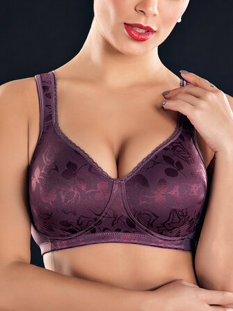 FULLGLADY Plus Rozmiar Biustonosz z ramiączkami z nadrukiem bezprzewodowym