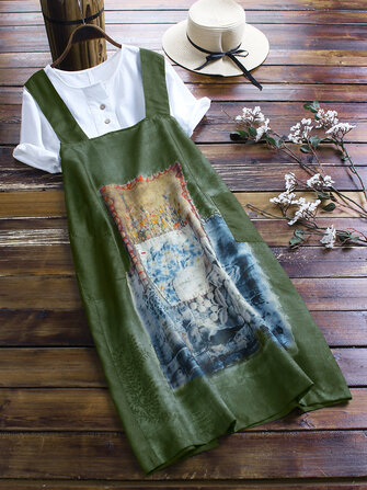 Schilderij print vintage jurk