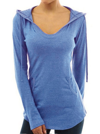 Dames casual sweatshirt met V-hals en lange mouw