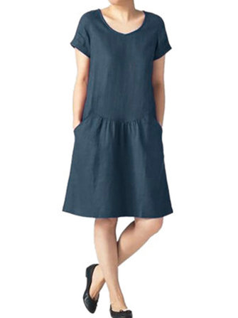 Sukienka z długim rękawem z krótkim rękawem w stylu retro z krótkim rękawem