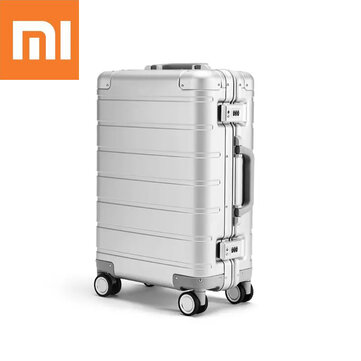 Orijinal Xiaomi 20 in&ccedil; Seyahat Bavul Erkekler Kadın İş G&ouml;vde 31L Al&uuml;minyum Alaşım TSA Kilit D&ouml;n&uuml;c&uuml; Tekerlek Valiz Kılıf &Uuml;zerinde Carry