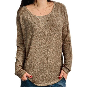 Camicia casual a maniche lunghe Collo a tinta unita