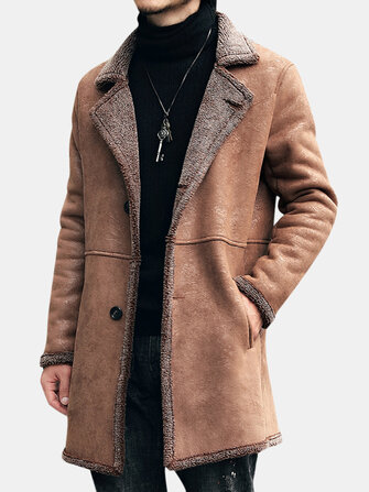 Giacca&nbsp;da&nbsp;uomo&nbsp;in&nbsp;pelle&nbsp;scamosciata con motivo scamosciato in camoscio