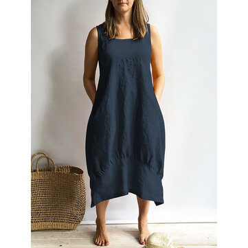 Women Loose Casual Long Maxi Sleeveless Summer Dress