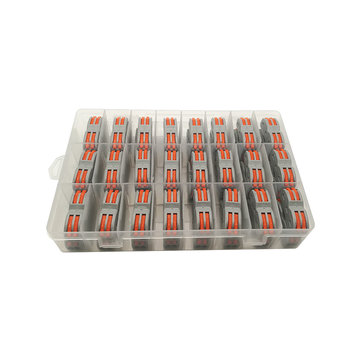 Minleaf 48Pcs Electrical Wiring Household 2PIN Docking Connector Electrical Connectors Wire Terminal Block Universal Electrical Wire Connector