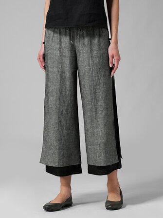 レイヤードカエルボタンパンツ