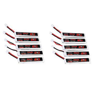 10Pcs URUAV 3.8V 300mAh 70C/140C 1S Lipo Battery PH2.0 Plug for Eachine TRASHCAN Snapper6 7 Mobula7