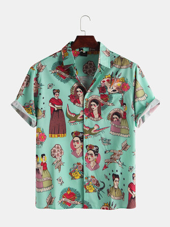 Chemises à manches courtes imprimées de personnages de palais
