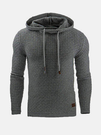 M&auml;nner warme Jacquard-Kapuzen-Sweatshirts beil&auml;ufige Normallack-lange H&uuml;lsensport-Kapuzenpullis