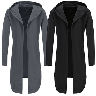 Cappotto da uomo con mantello a maniche lunghe in poncho con mantello a maniche lunghe Cappotto Cardigan con cappuccio