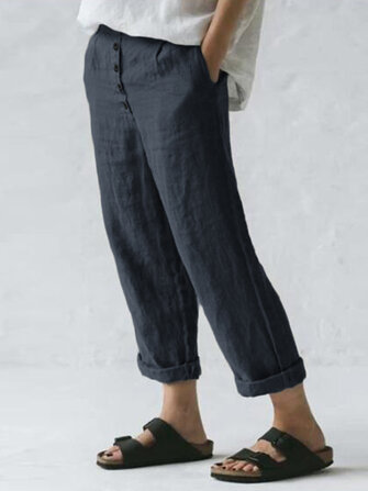 Women Solid High Waist Casual Long Harem Pants