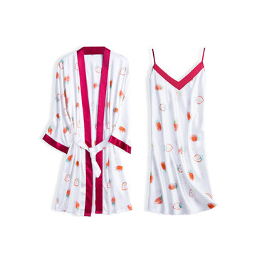 Сладкий Спагетти Ремешок Клубника с Принтом Спинки 2-х частей