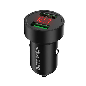 BlitzWolf® BW-SD6 24W QC3.0 QC2.0 Mini USB Mini Car Charger para iPhone 11 Pro XS para Samsung Xiaomi Mi8 Pocophone F1