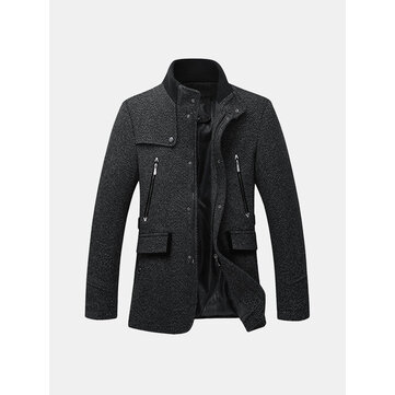 Chaqueta para hombre de un solo pecho de color sólido de Busniess