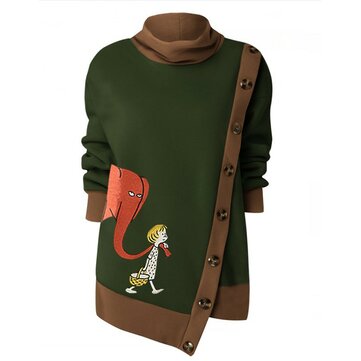 Męska bluza z kapturem, nieregularnym nadrukiem w stylu kreskówek