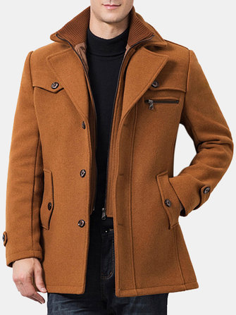 Erkek Kış Yün İki Adet Palto