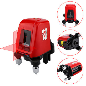 FC-435 2 Red Laser level Cross Line 1 Point Horizonatal Vertival 360 Rotary Self- Leveling Nivel Infrared Ray Diagnostic Tools