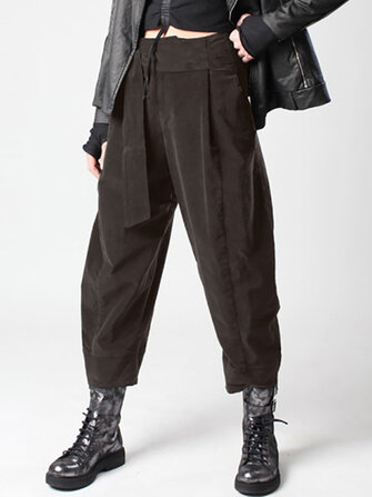 Женские эластичные шаровары с высокой талией