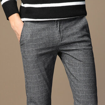 シーズンチェック柄カジュアルパンツメンズスモールストレート