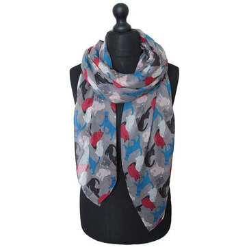 Cachecol Estampado Gato Gato Elegante Padrão Xaile