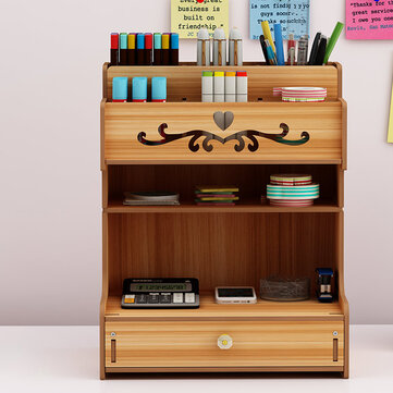 Wooden Desk Organizer Multi Functional Diy Pen Holder Box Cell Wooden Desk Organizer Multi Functional