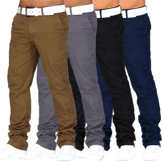 صالح منتظم جينز بنطلون تشينو رجال الأعمال عارضة السراويل الرسمية بنطلون طويل